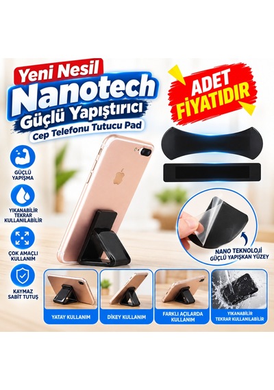 Yeni Nesil Nanotech Güçlü Yapıştırıcı Cep Telefonu Tutucu Pad Adet