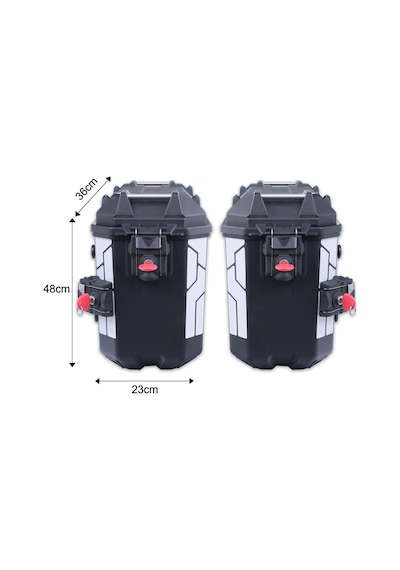 GP Kompozit Universal 26 lt x 2 Plastik Motosiklet Yan Çanta Seti Siyah