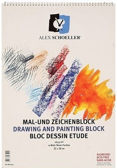 Alex Schoeller Resim Defteri Spiralli 35x50 Cm 120 Gr 40 Lı Alx-0787