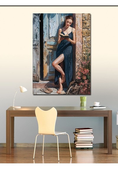 Kanvas Tablo Kapıdaki Kadın 50cmx70cm