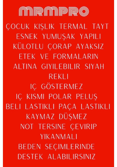 Mrmpro Kadın Termal Tayt Kışlık, İçi Polarlı, Sıcak Tutan, Esnek Ve Rahat 2 Adet Siyah