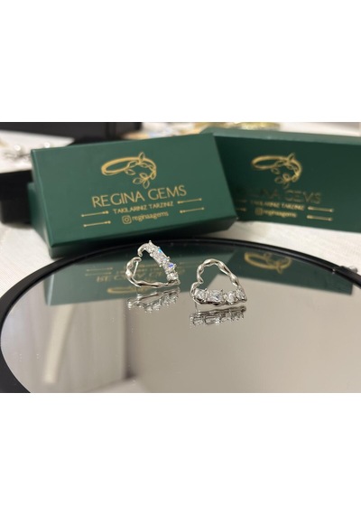 Golden Cascade Crystal Hoop Küpe Gümüş