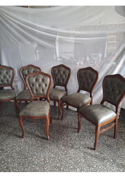 Sandalye Klasik 90613 Model Kayın Aslan Ayak Ceviz Nubuk Kumaş 6 Adet El Yapım Kahverengi Sandalye Klasik 90613 Model Kayın Aslan Ayak Ceviz Nubuk Kumaş 6 Adet El Yapım Kahverengi