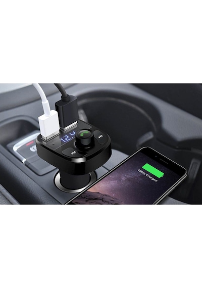 Araç Fm Transmitter Bluetooth Usb Mp3 Sd Kart Çakmaklık Girişli