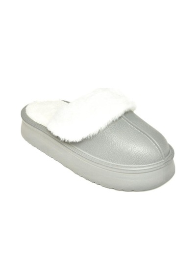 Fox Shoes T918264209 Gri İçi Peluş Kadın Terlik Gri