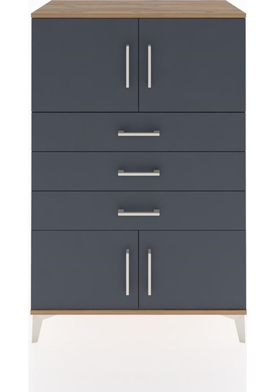 Hyperion Dolap Tek Raflı 3 Çekmeceli 4 Kapaklı 88x44x134 Çam-antrasit Atlas Çam Hyperion Dolap Tek Raflı 3 Çekmeceli 4 Kapaklı 88x44x134 Çam-antrasit Atlas Çam