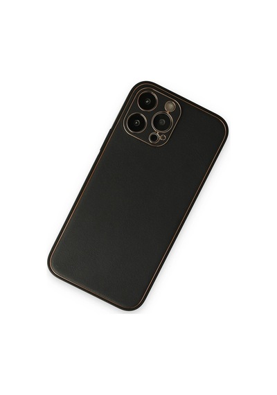 Newface Apple iPhone Uyumlu 14 Pro Kılıf Coco Deri Silikon Kapak Semeglbl - 52 - Siyah