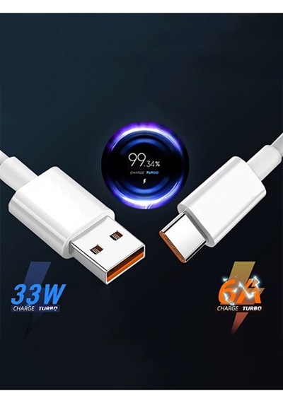 Xiaomi Type-c Android Uyumlu Turbo Hızlı Şarj Kablosu 33w 6a Redmi K30 K40 Pro X3 Poco Mi 11 10 Pro