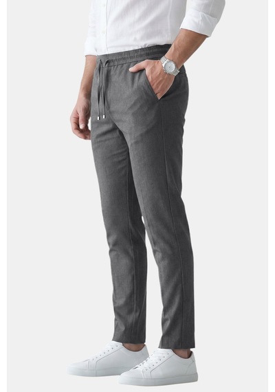 Rizzup Antrasit Slim Fit Beli Lastikli İpli Likralı Soft Touch Erkek Spor Pantolon 2601746