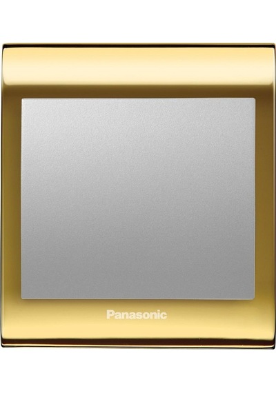Viko Panasonic Thea Blu Tekli Anahtar Çerçeve Gold+dore, Kapak Metalik Beyaz