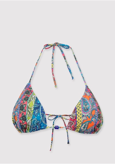 Mavi - Renkli Üçgen Bikini Üstü 1914064-28319 Çok Renkli