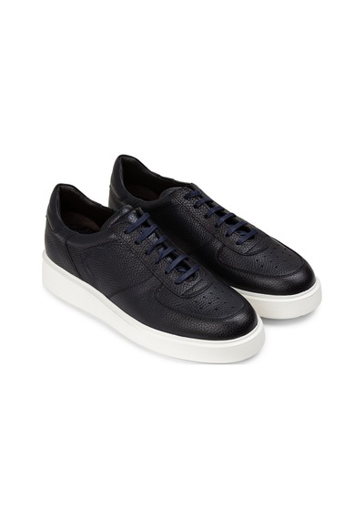 Deery Hakiki Deri Lacivert Erkek Sneaker Ayakkabı - 01965Mlcve01 Lacivert