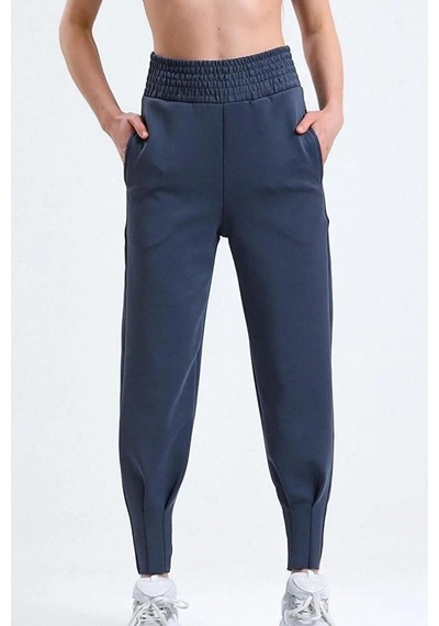 Winmoda34 Jogger Dalgıç Eşofman Geniş Kemer Paça Büzgülü Gri