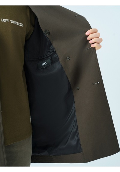 Regular Fit Erkek Trenchcoat Haki