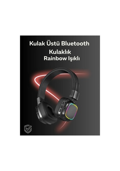 Rgb Işıklı Katlanabilir Bluetooth 5.3 Kulak Üstü Kulaklık Standart