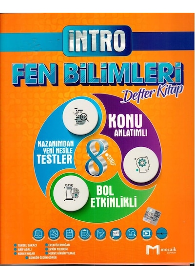 Mozaik Yayınları 8. Sınıf Fen Bilimleri İntro Defter Kitap