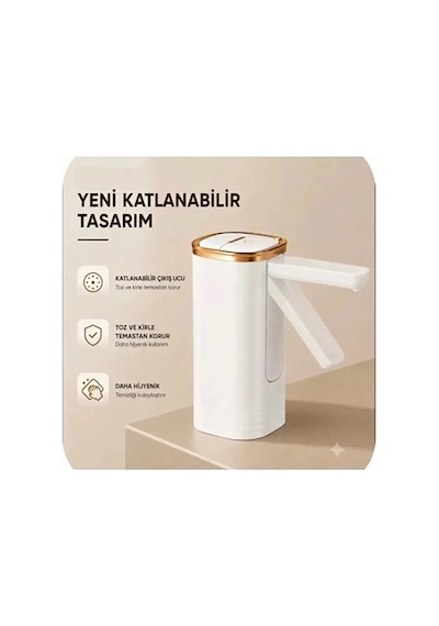 Şarjlı Taşınabilir Otomatik Damacana Su Pompası Katlanabılır Tasarım 800 Mah Bataryalı Çok Renkli