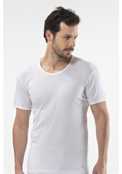 Cacharel 1206 O Yaka (Açık) Erkek Fanila (Ribana) - Beyaz