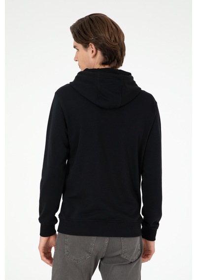 U.S. Polo Assn. Erkek Siyah Basic Sweatshirt 50295175-VR046