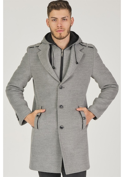 Plt8406 Dewberry Erkek Palto-gri Gri