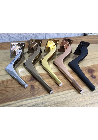 Zarif Metal Ayak 25cm Mat Siyah Komidin Koltuk Ünite Şifonyer Dolap Vestiyer Modern Mobilya Ayağı