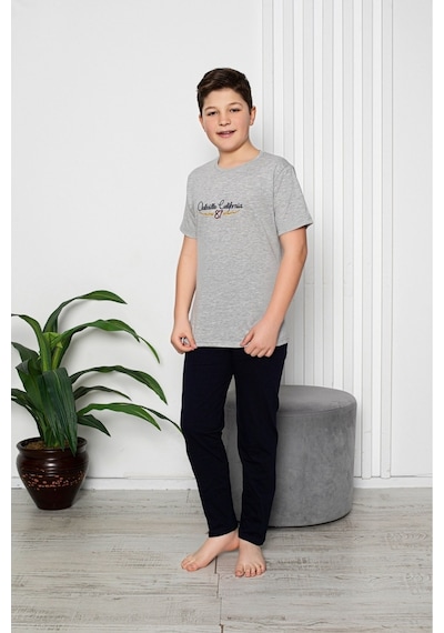 Asel Erkek Çocuk Pijama Takımı Gri