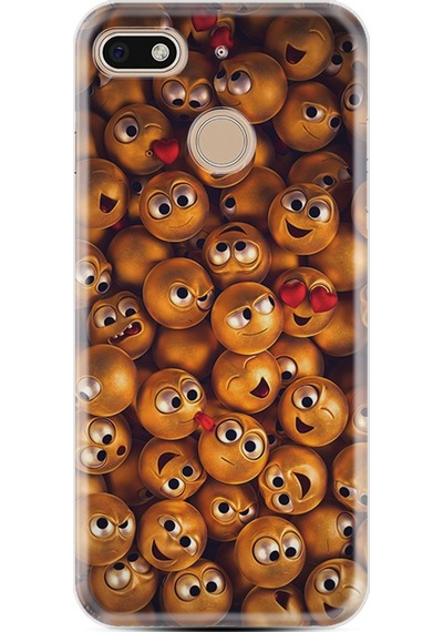 General Mobile Gm 8 Go Kılıf Silikon Desenli Gold Emoji 1877
