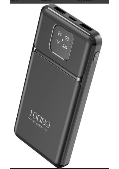 Earldom Pb64 10.000 Mah 2 Adet 10w Usb Çıkışlı Dijital Göstergeli Powerbank - Siyah 1