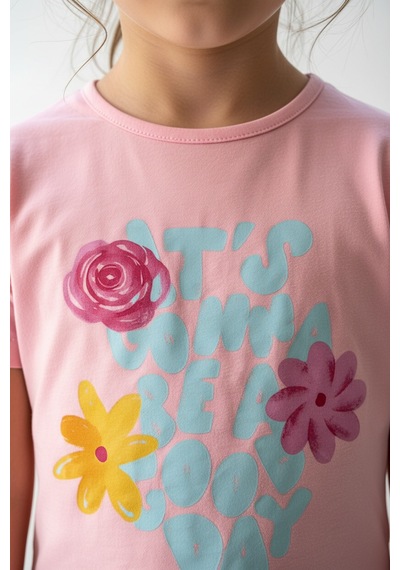 Toontoy Kids Toontoy Kız Çocuk 2'li Şortlu Takım Bisiklet Yaka Kısa Kollu Baskılı Tişört - Beli Lastikli Bağlamalı Cepli Paçası Fırfır Detaylı Şort 25015 Pembe Toontoy Kids Toontoy Kız Çocuk 2'li Şortlu Takım Bisiklet Yaka Kısa Kollu Baskılı Tişört - Beli Lastikli Bağlamalı Cepli Paçası Fırfır Detaylı Şort 25015 Pembe