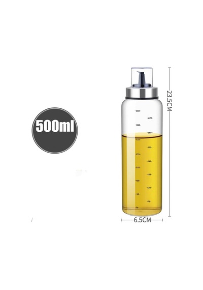 500 Ml Cam Yağlık Ölçekli Yağdanlık Kontrollü Dökme Başlıklı Kapaklı Zeytinyağı Şişesi Ve Sosluk Şeffaf