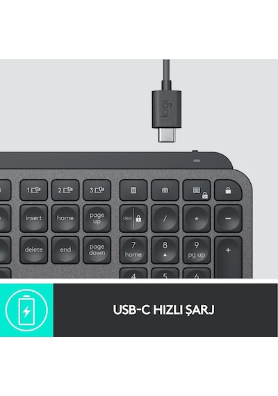 Logitech Mx Keys S 920-011594 Kablosuz Klavye Siyah (İthalatçı Garantili)