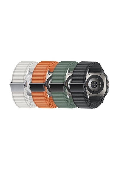 Kilifone - Samsung Watch Ultra 47mm Uyumlu - Kordon Naylon Kumaş Hasır Örgülü Kordon Krd-120 - Yeşil