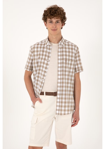 U.s. Polo Assn. Erkek Vizon Gömlek Kısa Kollu 50300221-vr052 Vizon