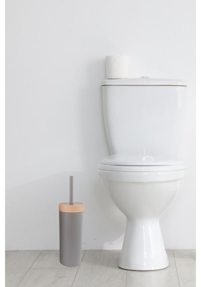 Flora Bambu Desen Wc Klozet Fırçası Plastik, Tuvalet Banyo Wc Temizleme Fırçası Kahve Kahve