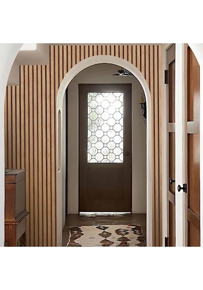 60cm X 280cm 1 Adet Kendinden Yapışkanlı Koyu Kahverengi Lambiri Desenli Duvar Paneli Kağıdı Gs8005