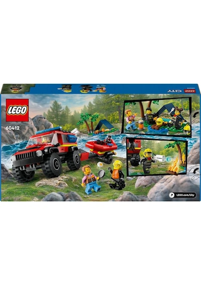 LEGO® City 4x4 Kurtarma Botlu İtfaiye Kamyonu 60412 5+ Yaratıcı Oyuncak Yapım Seti - 301 Parça