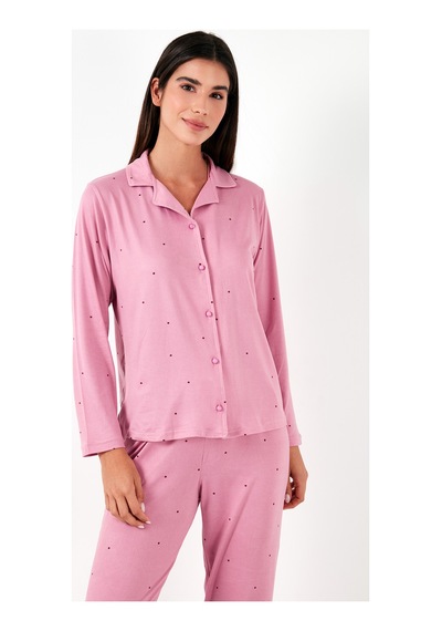 Lela Regular Fit Gömlek Yaka Uzun Kollu Bayan Pijama Takımı 65750701 Pudra Lela Regular Fit Gömlek Yaka Uzun Kollu Bayan Pijama Takımı 65750701 Pudra