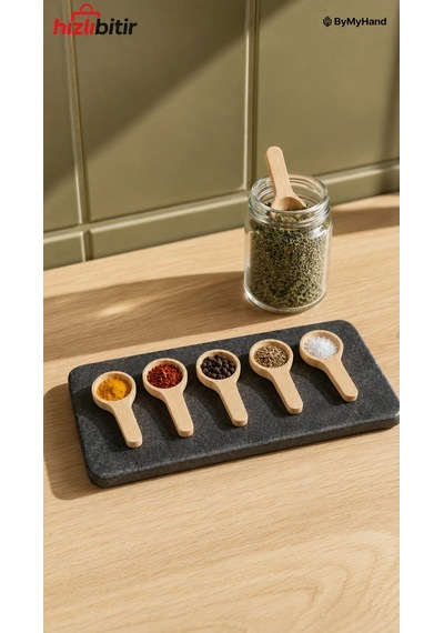 Bymyhand Ahşap Baharat Kaşığı 6'lı Set