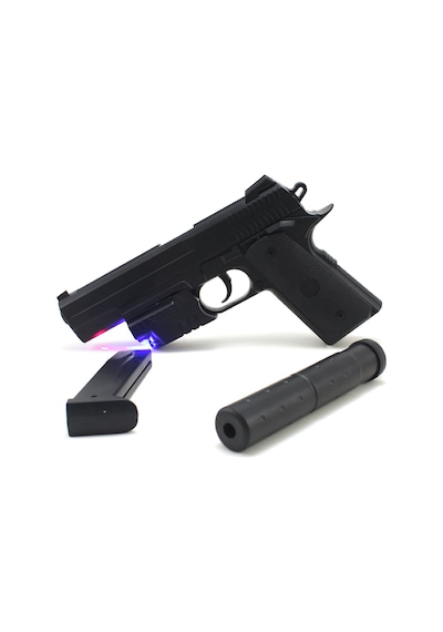 Lazer Işıklı Silah Oyuncak Desert Eagle Tabanca Boncuk Atan