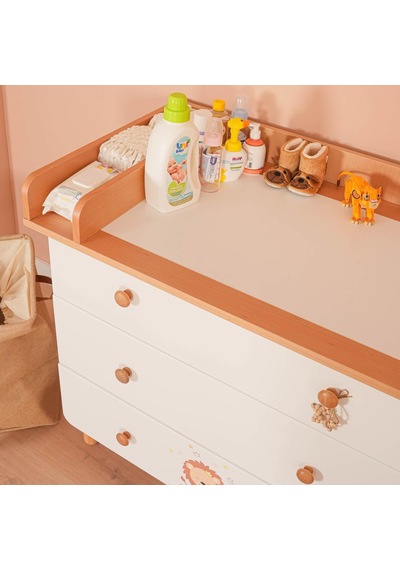 Meltem Kids Sweet Lion Bebek Ve Çocuk Odası Üç Çekmeceli Şifonyer Beyaz