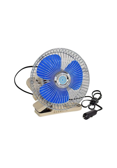 Carub Çap 18 CM Mandallı Döner Başlıklı 12V Araç Içi Fan Oto Vantilatör