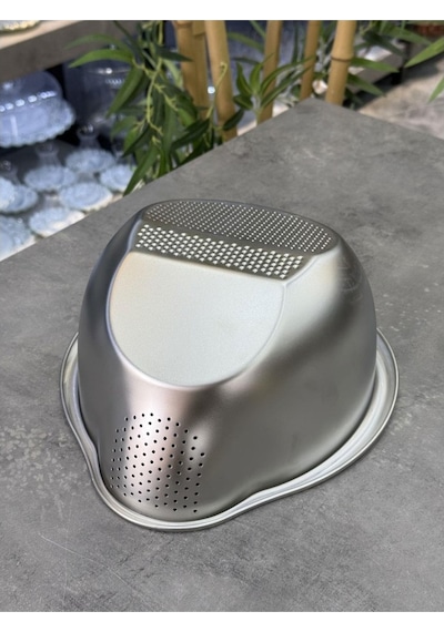 Arow Çok Amaçlı Lüks Pirinç Süzgeci 27 Cm Tr-6985 Gri