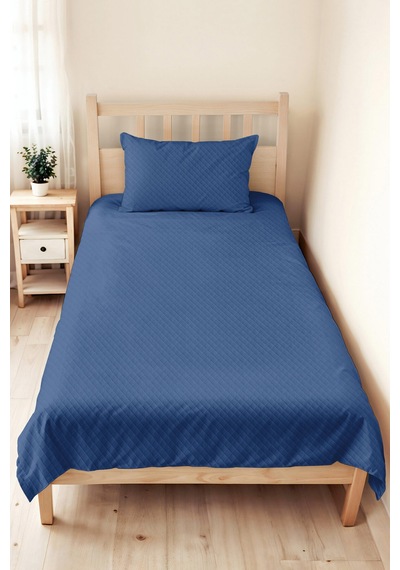 Mavi Modern Genç Odası Tek Kişilik Pike Takımı - Lacivert Kapitone 160x220 Cm Mevsimlik Yatak Örtüsü Perde Günce Kıyımı