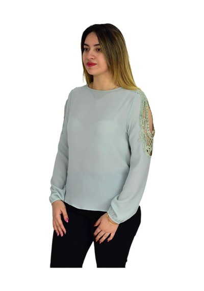 Kadın Kol Güpürlü Bluz Ry-17570 001