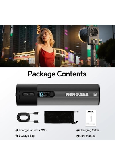 Photoolex Energy Bar Pro 72wh Taşınabilir Güç Ünitesi Ve Kamera Rig Bataryası - Tf-ph-052gr-s