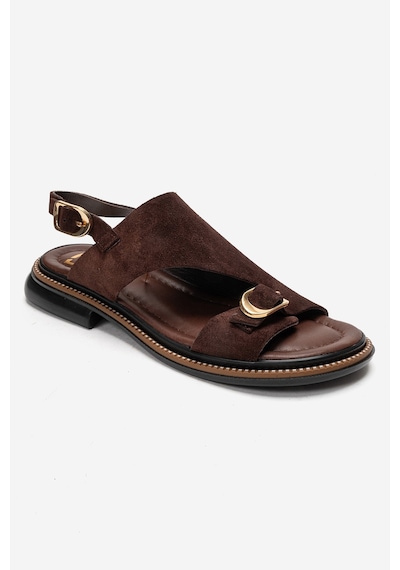 Luvishoes Cruel Kahverengi Süet Hakiki Deri Kadın Sandalet