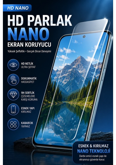 Mi 12t Pro Uyumlu Hd Parlak Nano Ekran Koruyucu 9h Esnek Kırılmaz Koruma