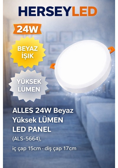 24w Beyaz Yüksek Lümen Led Panel Beyaz
