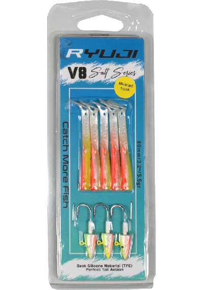 Ryuji V8 Salt 8cm 5,5gr Silikon Yem Renk : Lemon Back Uv