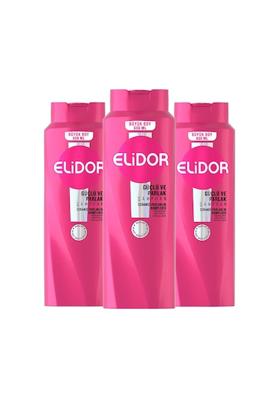 Elidor Güçlü ve Parlak Saç Bakım Şampuanı 3 x 650 ML